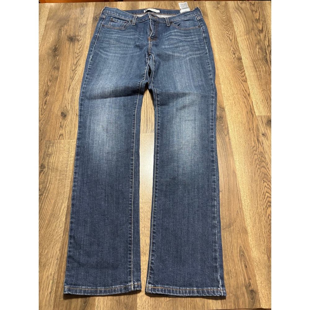 Levi Strauss 505 Jeans Womens Size 12L Blue Denim Mid Rise Long Straight Leg